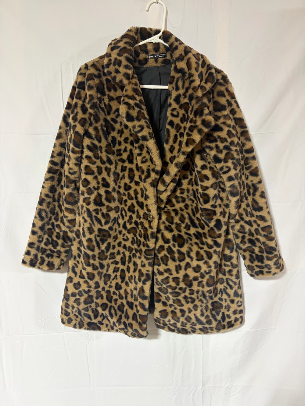Shein Faux Fur Leopard Print Coat